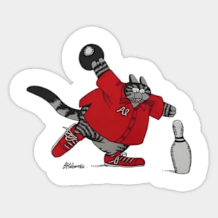 B kliban cat, bowling cat Sticker